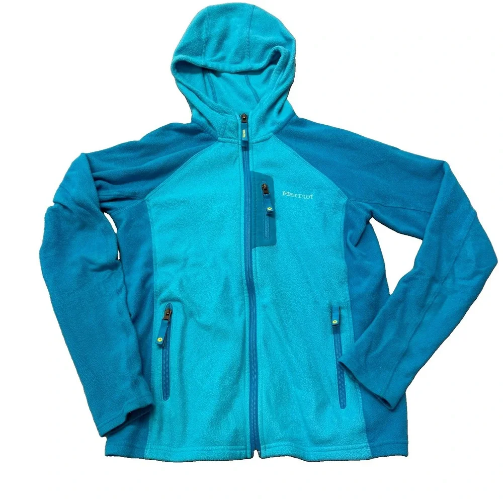 Marmot Girl's Sasha Hoody Blue Full Zip Jacket Sz Large